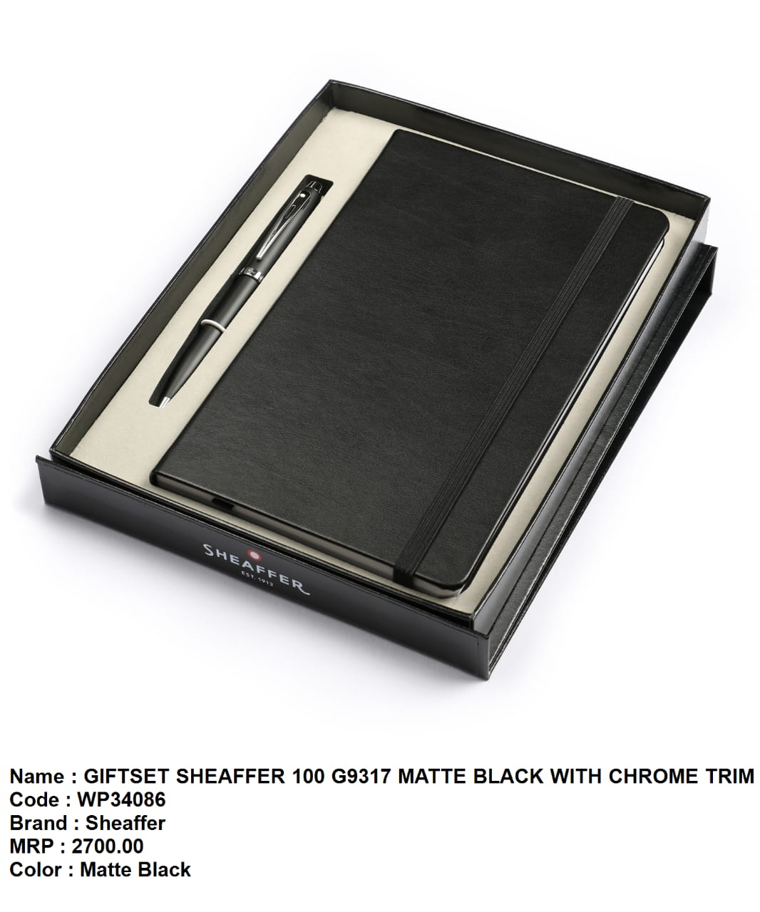 Giftset sheaffer 100 G9317 matte black with chrome trim